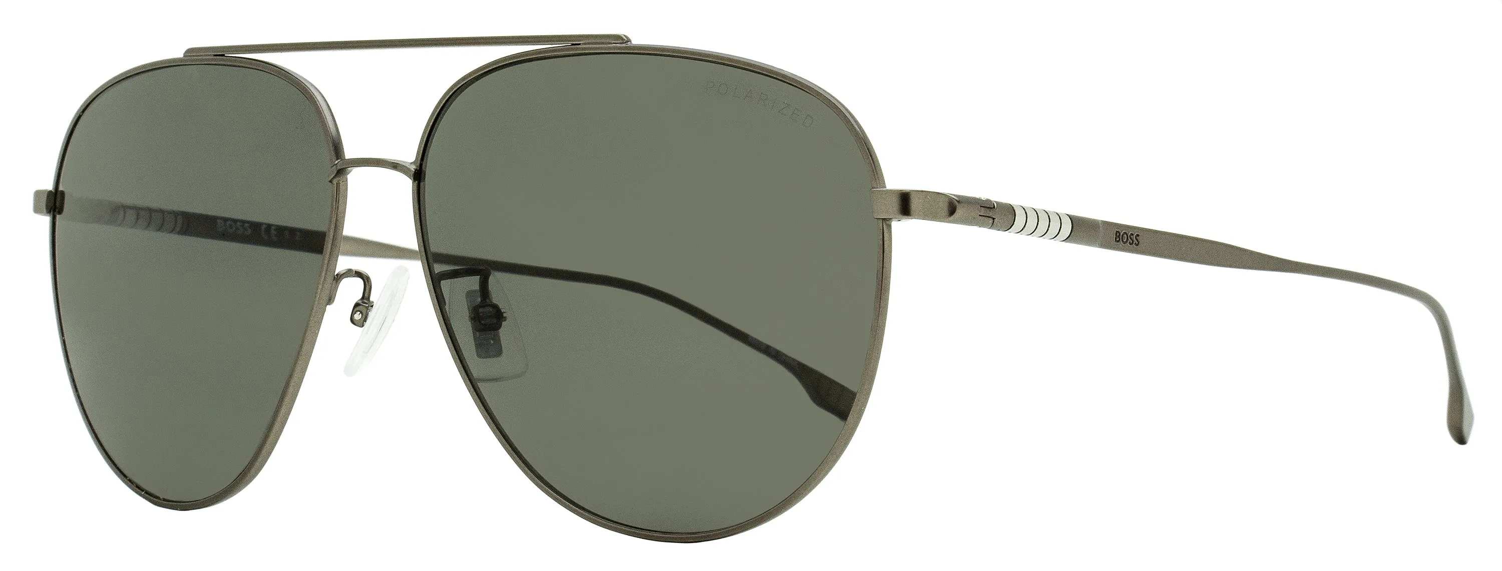Boss Men's Pilot Polarized Sunglasses B1296FS R80M9 Matte Ruthenium 63mm