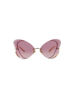 Cat Eye-Frame Metal Sunglasses