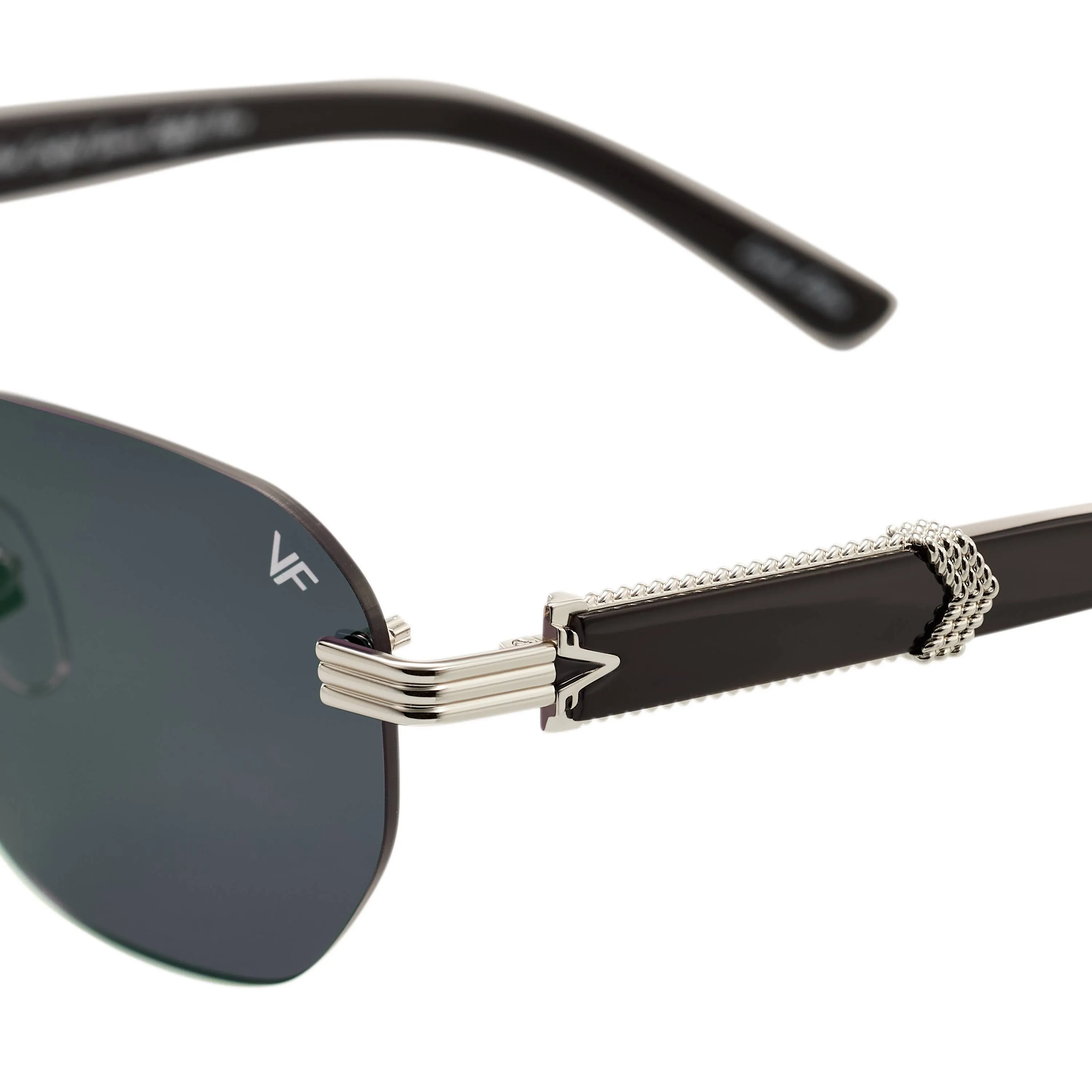Detroit Player Buffs Rimless Black Buffalo Horn 24KT White Gold