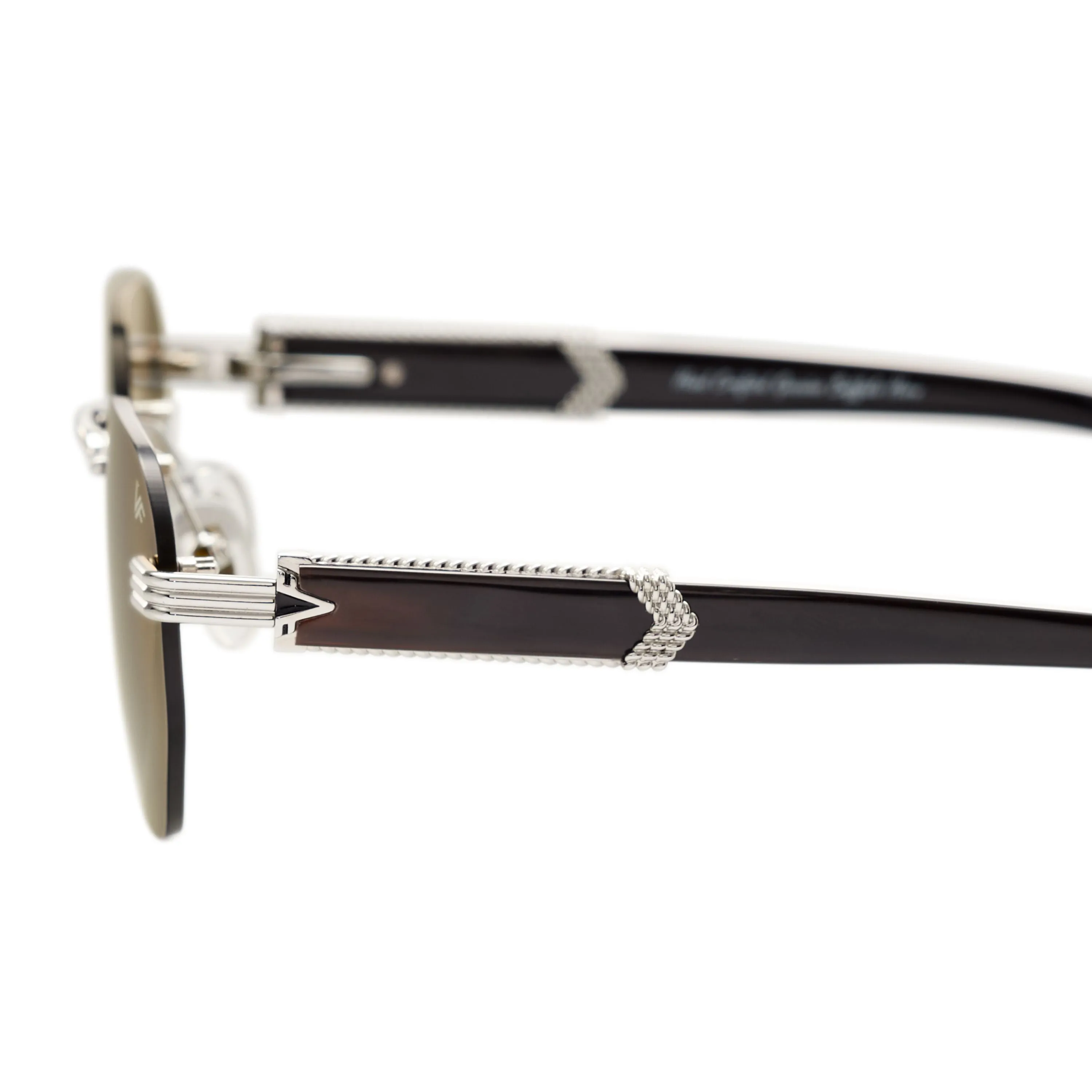 Detroit Player Buffs Rimless Black Buffalo Horn 24KT White Gold