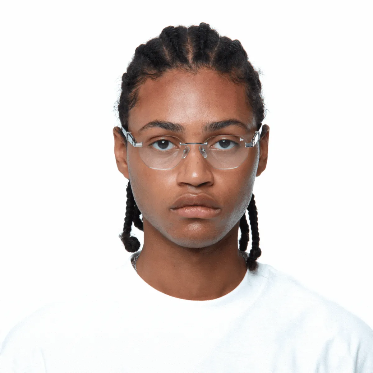Detroit Player Buffs Rimless Black Buffalo Horn 24KT White Gold