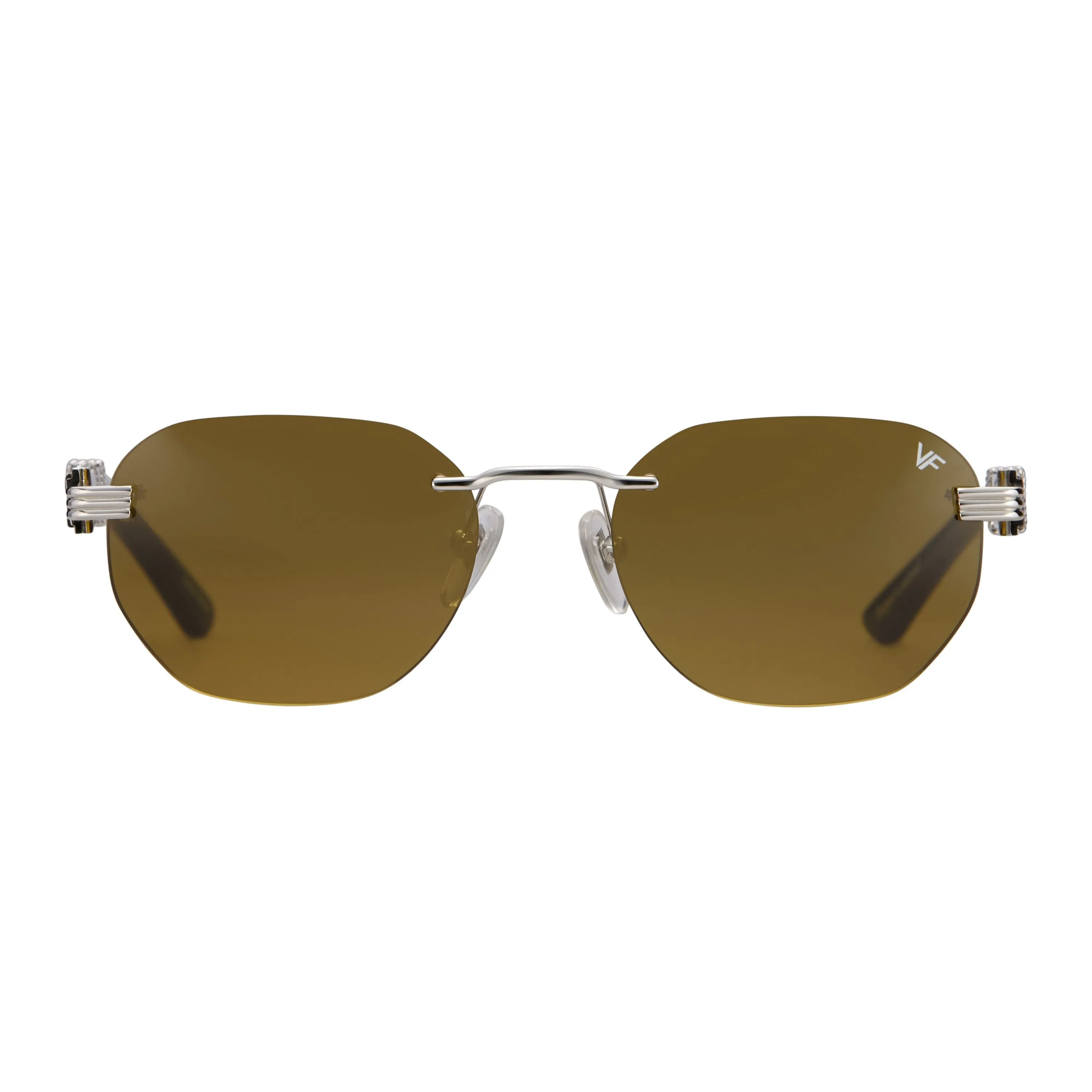 Detroit Player Buffs Rimless Black Buffalo Horn 24KT White Gold