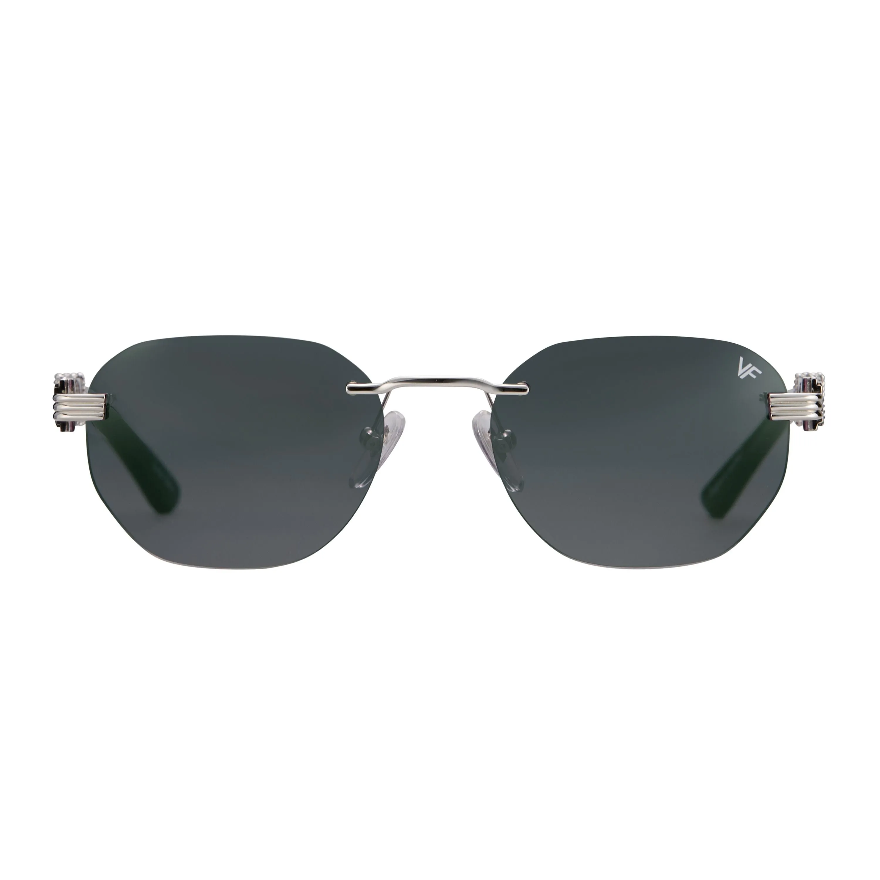 Detroit Player Buffs Rimless Black Buffalo Horn 24KT White Gold