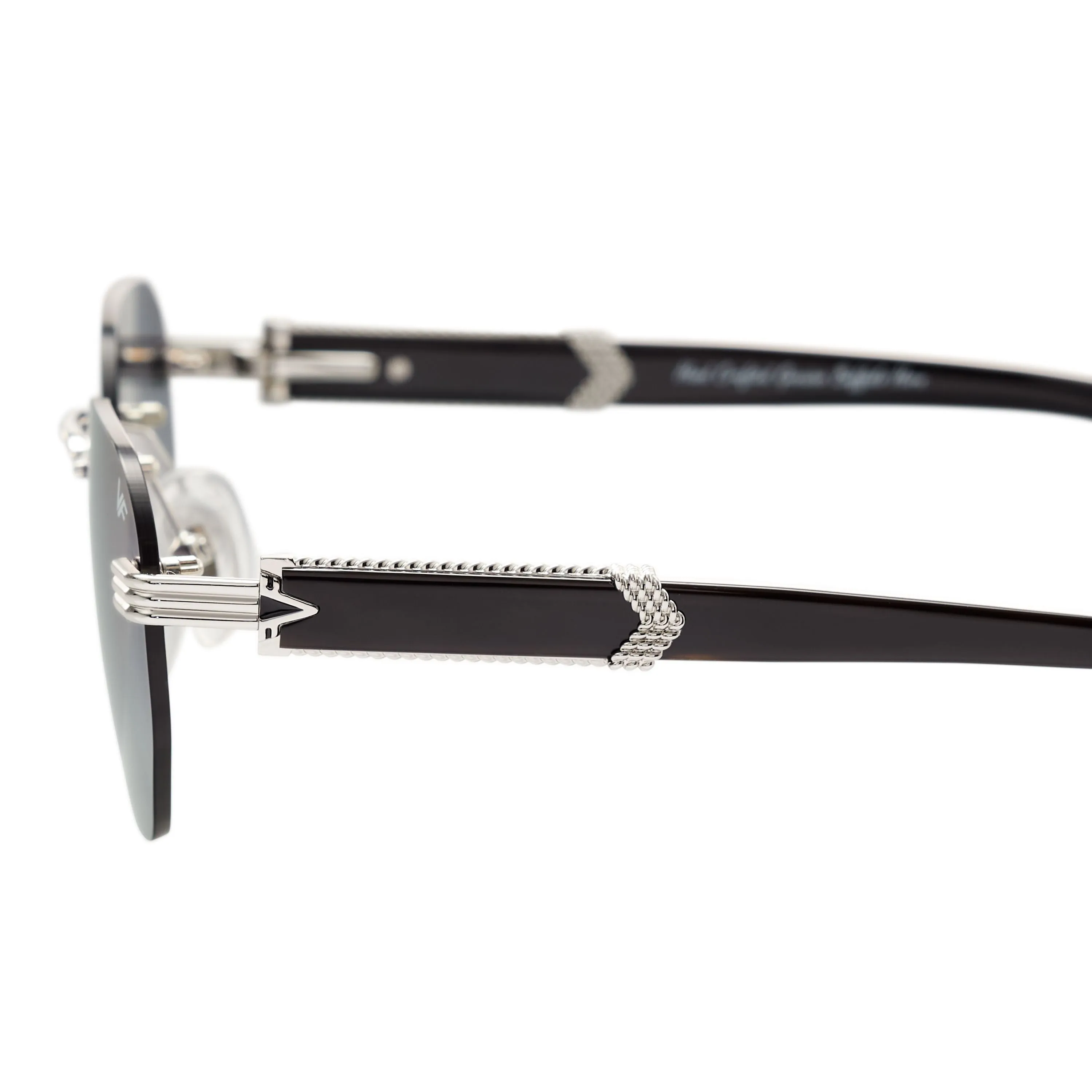 Detroit Player Buffs Rimless Black Buffalo Horn 24KT White Gold