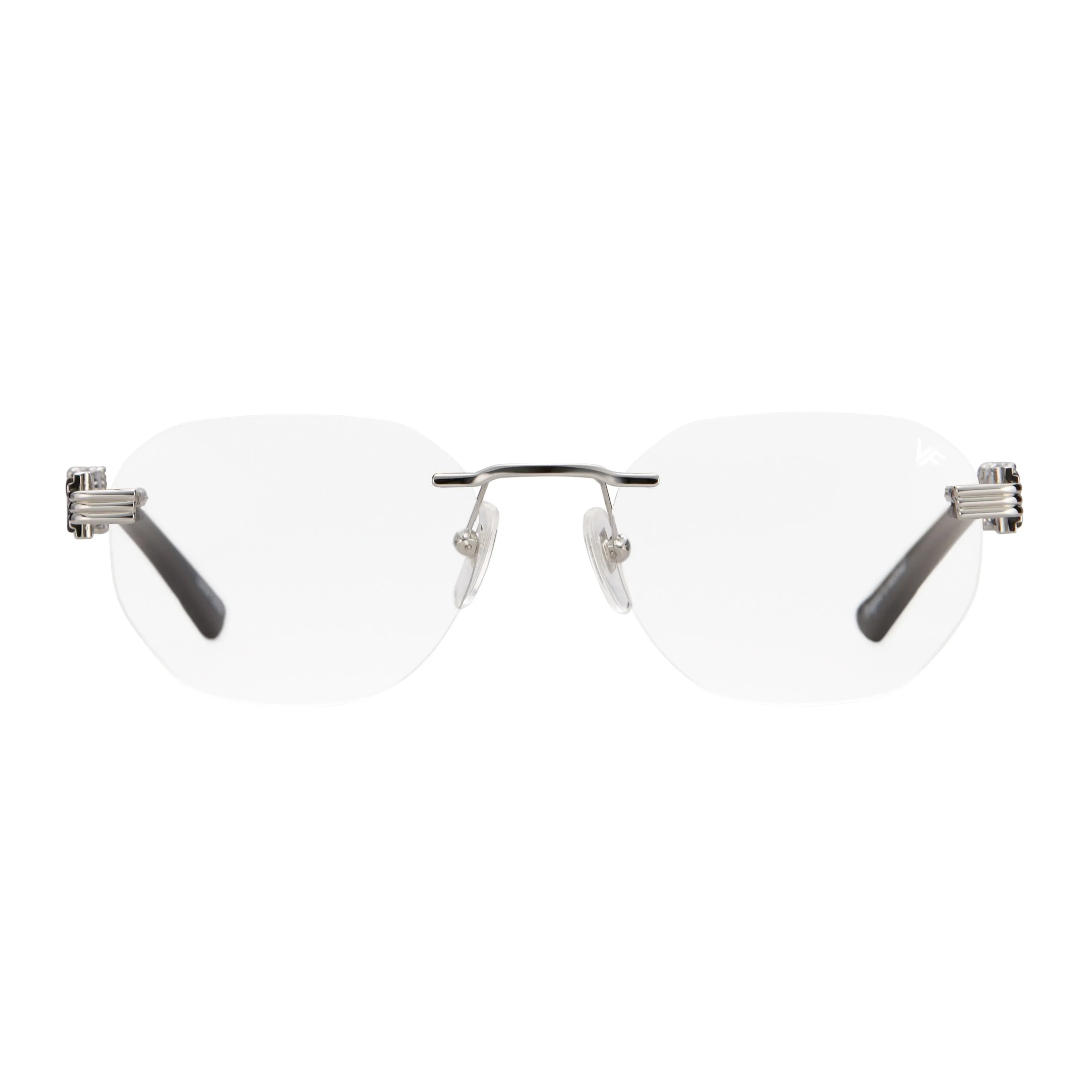 Detroit Player Buffs Rimless Black Buffalo Horn 24KT White Gold