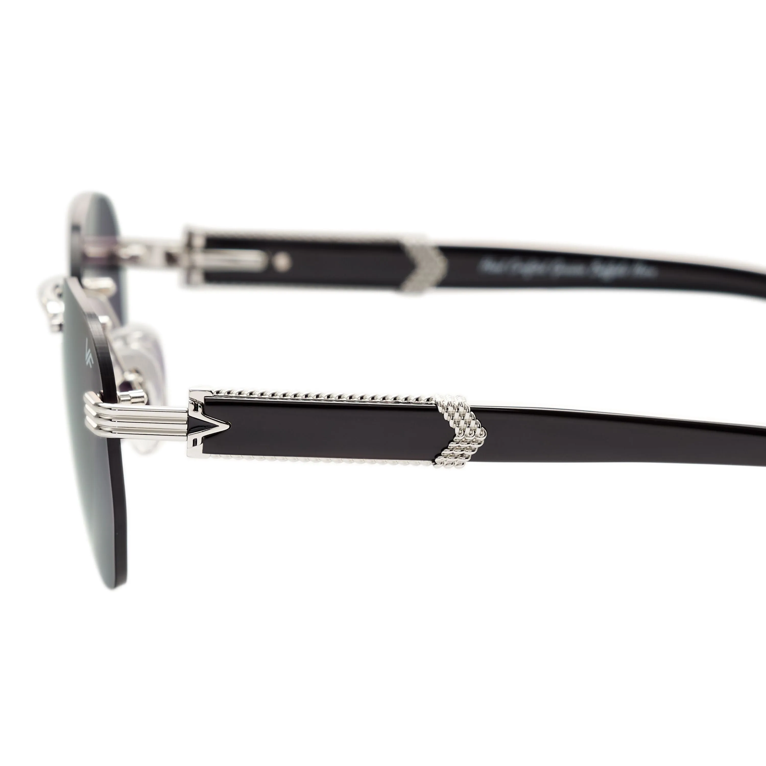 Detroit Player Buffs Rimless Black Buffalo Horn 24KT White Gold