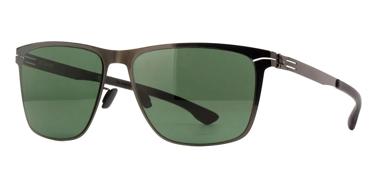 ic! berlin Charlie Gunmetal and Black with Green