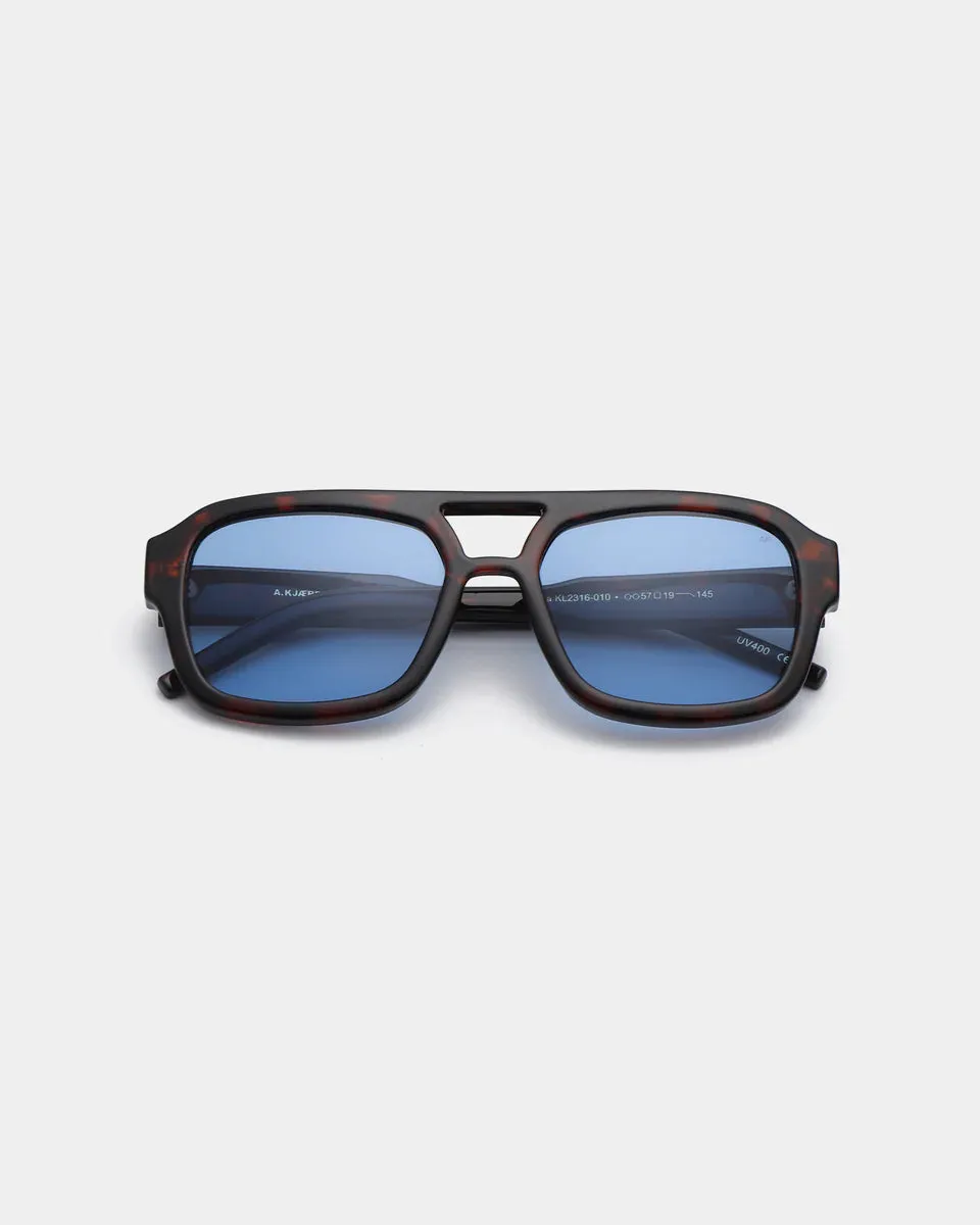 Kaya Sunglasses - Demi Tortoise (Blue Lens)
