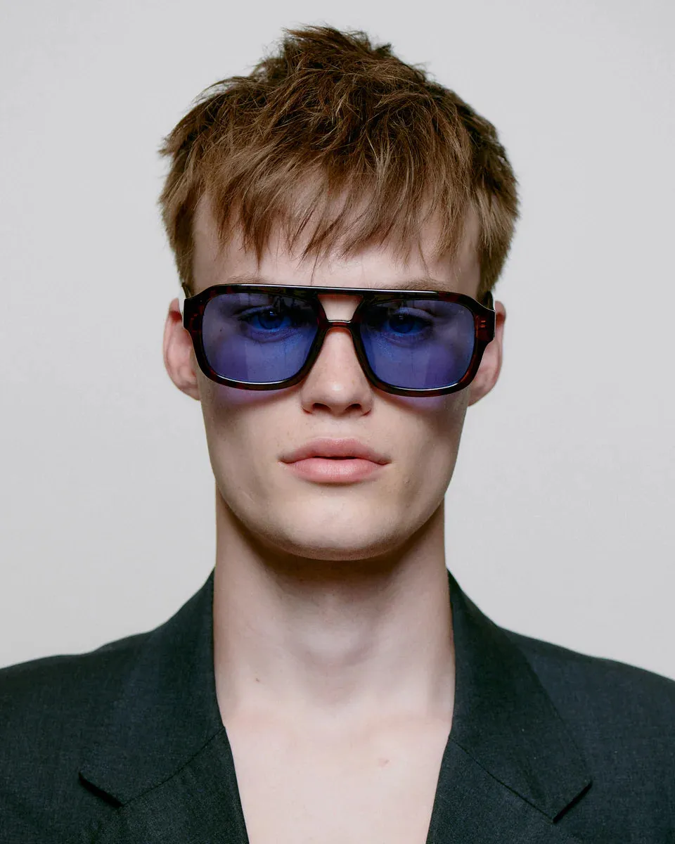 Kaya Sunglasses - Demi Tortoise (Blue Lens)