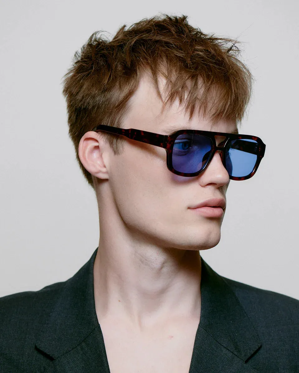 Kaya Sunglasses - Demi Tortoise (Blue Lens)