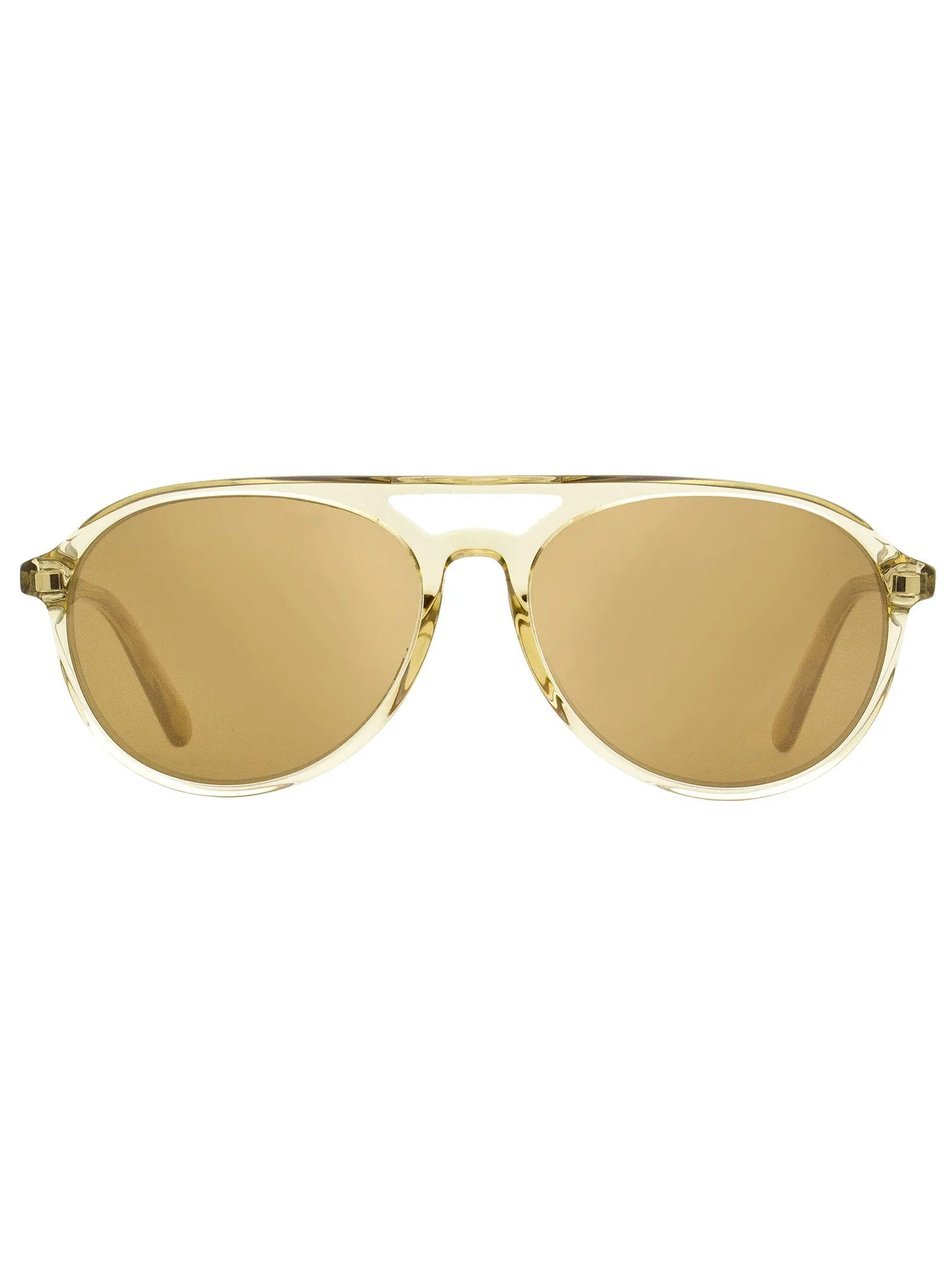 Moncler Unisex Pilot Sunglasses ML0228 57L Transparent Amber 58mm