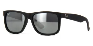 Ray-Ban Justin 4165  Black/Silver Mirror 622/6G - As Seen On KJ Apa