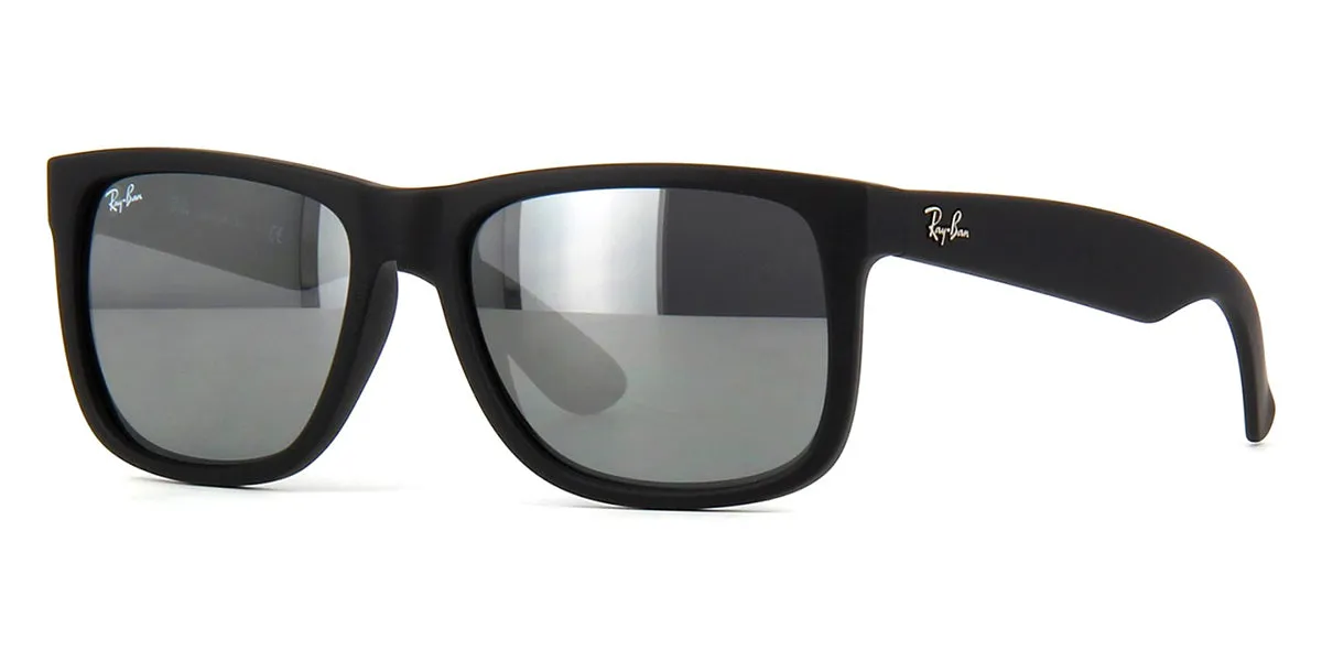 Ray-Ban Justin 4165  Black/Silver Mirror 622/6G - As Seen On KJ Apa