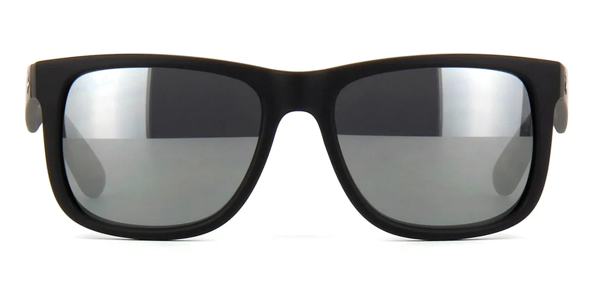 Ray-Ban Justin 4165  Black/Silver Mirror 622/6G - As Seen On KJ Apa