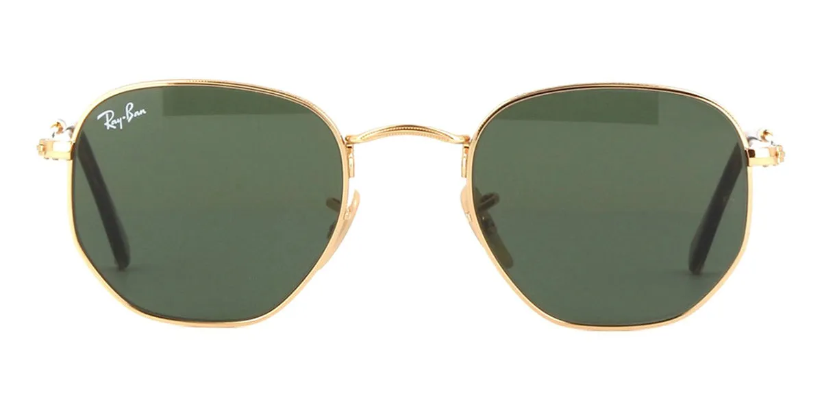Ray-Ban RB 3548N 001 Hexagonal Gold With Flat Lenses - As Seen On Dwyane Wade & Molly-Mae